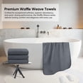 thumbnail image 4 of Juego de toallas de baño HOMEXCEL con forma de gofre de microfibra, paquete de 4 unidades, 140 x 70 cm, color gris, 4 of 7