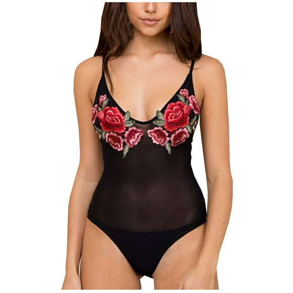 Lace Bodysuit Lingerie Womens Fashion Sexy Bodysuit Lace Embroidery Hollow Sexy Lingerie