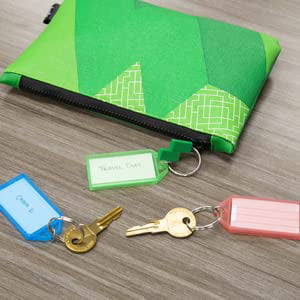 BAZIC Key Tag Label Window, Plastic Key Holder Key Ring (6/Pack