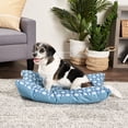 thumbnail image 2 of Vibrant Life Medium Tufted Plush Dog Bed, Blue Paw, 2 of 7