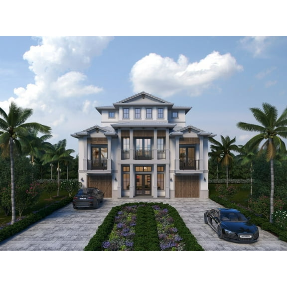 013-3741: Contemporary Luxury 5 Bed, 7 Bath Luxury Home Plan, 3741 Sq Ft: Full Blueprints with License to Build by Home Plan Marketplace - Lesuto