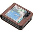 thumbnail image 6 of Case for Samsung Galaxy Z Flip 5 Leather Case, Galaxy Z Flip 5 Case Flip Folio Case Anti-Scratch Durable Heavy Duty Protective Shockproof Case for Samsung Galaxy Z Flip 5 Matte Brown, 6 of 6