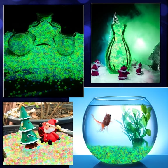SELIVO 4000PCS Glow in The Dark Rocks Luminous Pebble Stones Fairy Garden Decor Outdoor Decorations for Plants Backyard Aquarium Pathway Random Color