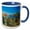 Blue/White, variant on 3drose, Canada, Nova Scotia, Peggys Cove. Fishing Gear and Harbor., 11oz Two-tone Green Mug