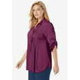 thumbnail image 3 of Woman Within Plus Size Rayon Pintucked Effortless Tunic Blouse, 3 of 6
