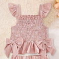 thumbnail image 4 of Xyant Toddler Baby Girl Clothes Knit Floral Fly Sleeve Tops Shorts Cute Summer Spring Outfits Infant Baby Girl Clothing Set (Pink,2-3 Years), 4 of 4