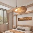 thumbnail image 3 of Lámpara colgante de bambú tejido Loft Country Lámpara colgante E27 Altura ajustable Lámpara colgante Bambú ratán Tejido Dormitorio Iluminación Araña Sala de estudio Sala de estar Luz decorativa,Ø40cm, 3 of 5