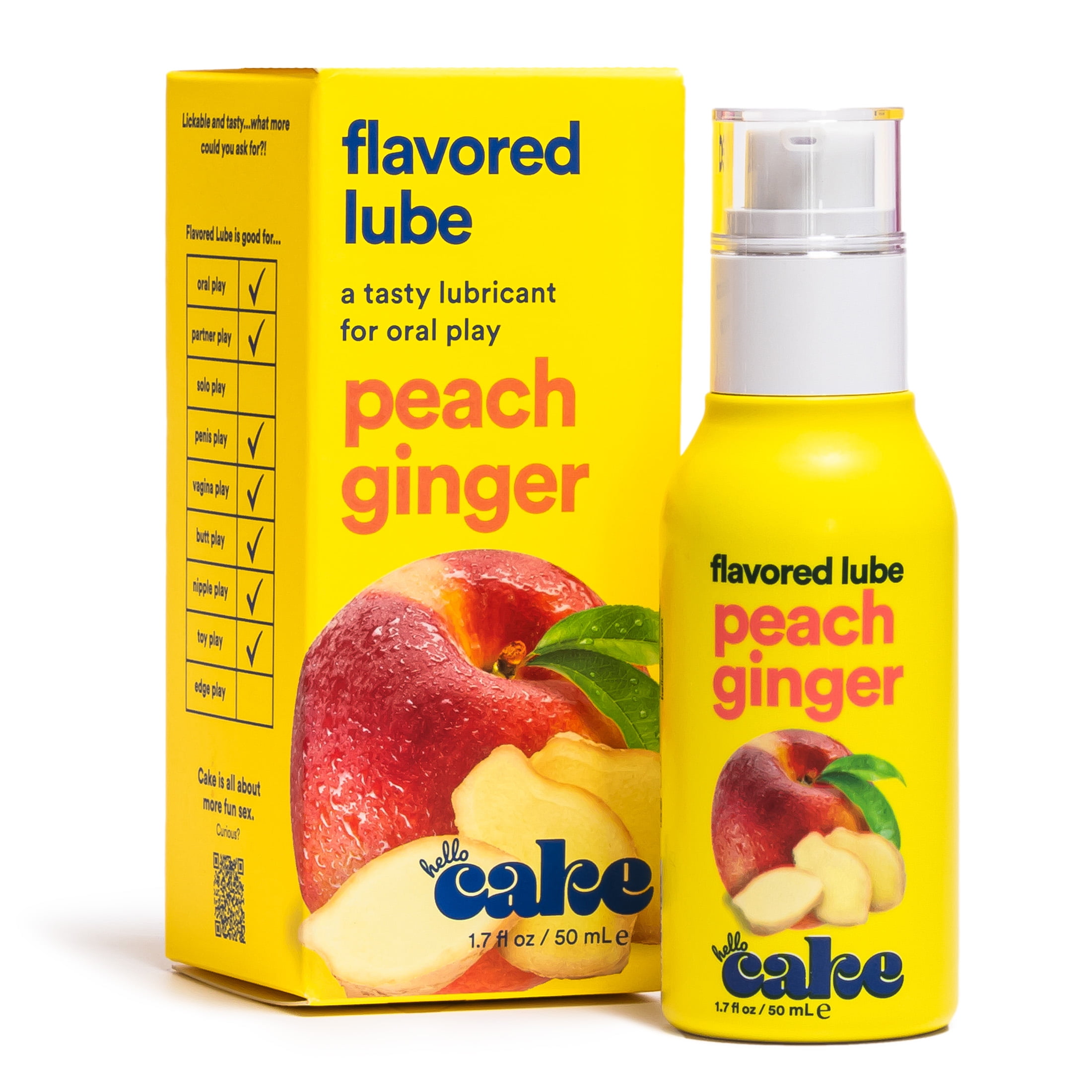 Hello Cake Peach Ginger Water-Based Edible Lube, Hypoallergenic - 1.7oz -  Walmart.com