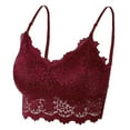 thumbnail image 1 of B91xZ Soft Touch Breathe Bralette Embroidered Triangle Bralette,Red XL, 1 of 5