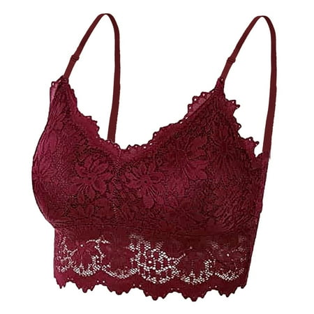 X-Large Women One Size Vest Plus Size Sports Bras Women 2X Crop Wireless Bra Lingerie Molded Cup Sports Bra V Neck Underwear Bra Women Camisole Crop Top
