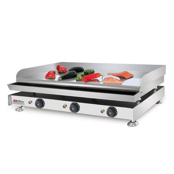 ALDKitchen Flat Top Griddle | Teppanyaki Grill with Three Thermostats | No Plug | 110V | Cooking Surface (35" x 16")