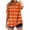 Orange, variant on Cmfcve Women's Summer T-Shirt Striped Button Gauze Shirts Short Sleeve V-Neck Tee Tops