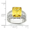 thumbnail image 2 of 925 Sterling Silver Polished Yellow and Clear Cubic Zirconia Ring Size 7 Ring for Women, 2 of 2
