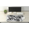 thumbnail image 2 of Monochrome Computer Mouse Pad, Old Grunge Style Abstract Art with Brushstrokes Chaos Image Print, Rectangle Non-Slip Rubber Mousepad Large, 31" x 12" Gaming Size, White Black and Grey, by Ambesonne, 2 of 2