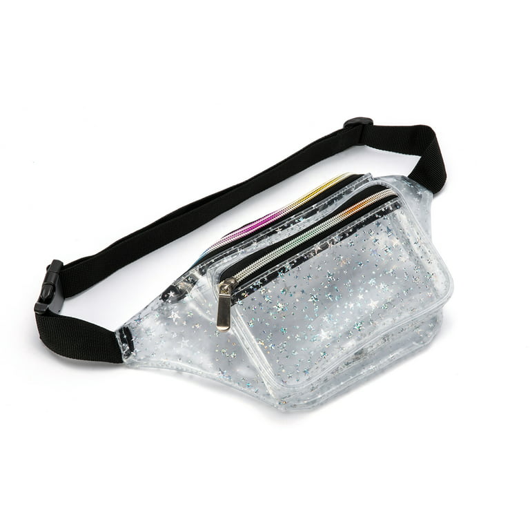 Fanny Pack for Women Party Waist Festival Money Belt Leather Pouch Concert  Holographic Wallet Bum Bag Tote Silver
