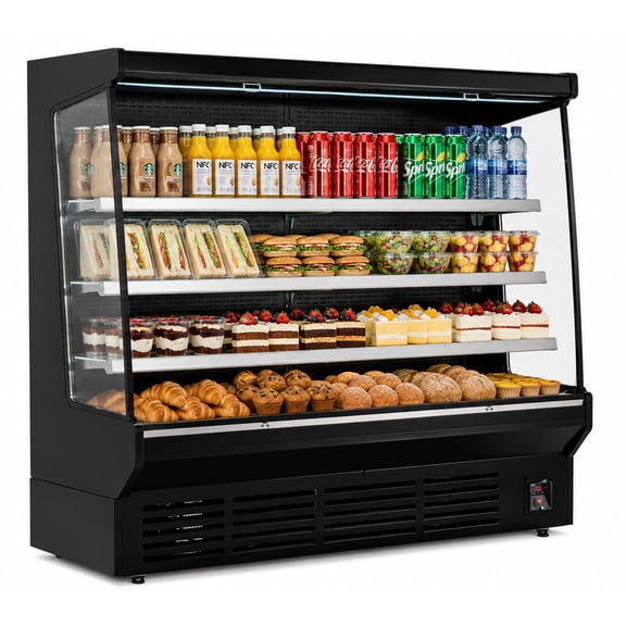 18.4 cu ft 59" Open Air Display Case Refrigerator, Commercial Grab & Go Refrigerated Merchandiser