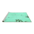 thumbnail image 2 of Ahgly Company Machine Washable Indoor Square Abstract Turquoise Blue Modern Area Rugs, 3' Square, 2 of 4