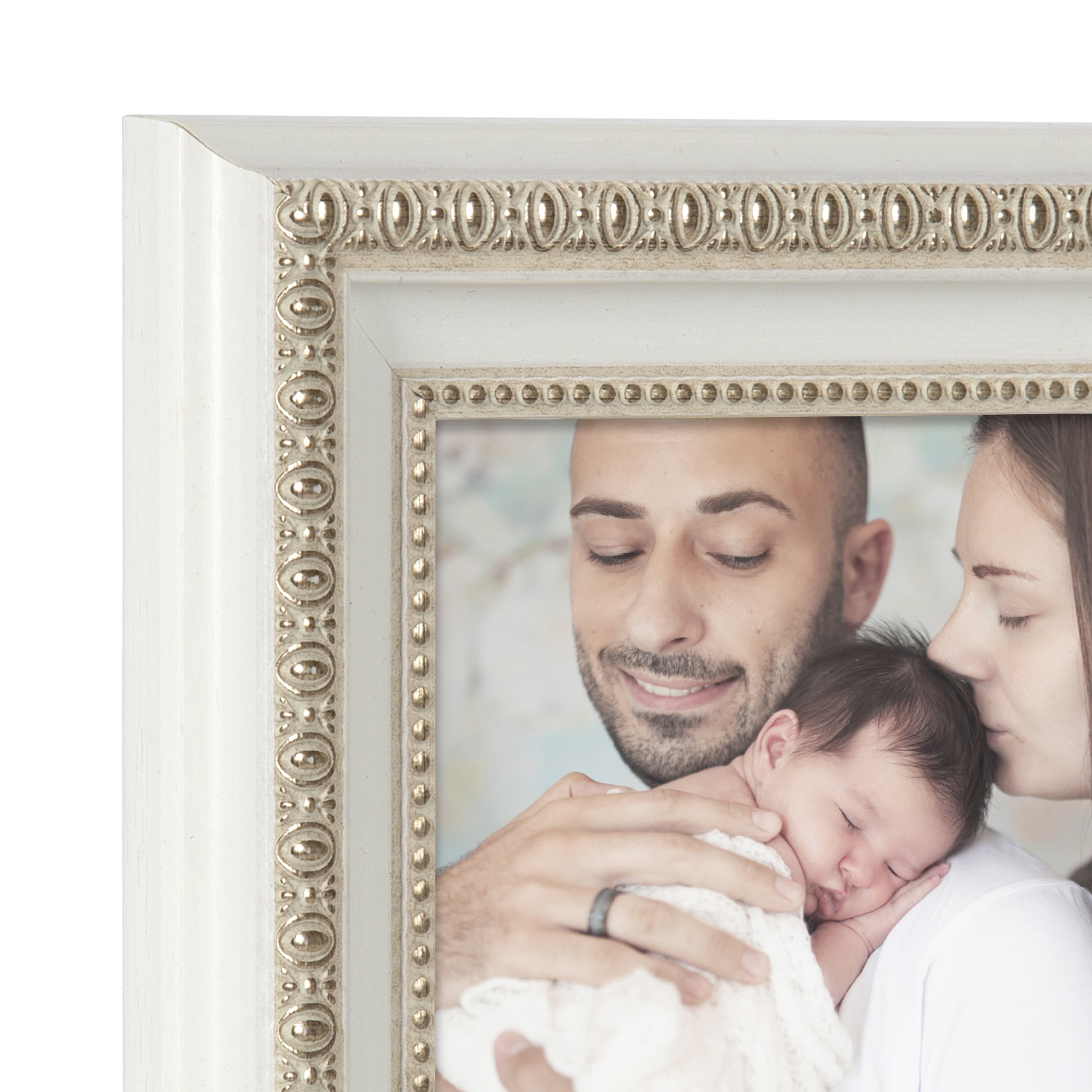 Mainstays – 5x7 Picture Frame – White Ornate Tabletop Photo Frame