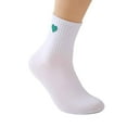thumbnail image 1 of WEAIXIMIUNG Chaussettes de Baseball Noires Femmes Mode Unies Mignonnes en Forme de Cœur Imprimées Chaussettes Absorbant la Sueur Mi-Mollet, 1 of 4