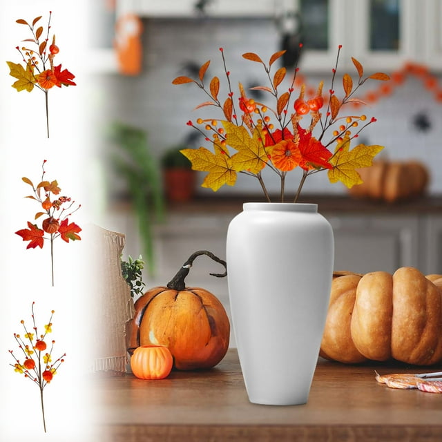 Sentmoon Artificial Flowers for Outdoors Maple Leaf Velvet Cuttings Bouquet Halloween Decorations Home Party Cuttings Halloween Maple Leaf Cuttings for Home Decor & Interior Styling