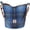 Blue Plaid, variant on Harris Tweed Bucket bag  bag Handbag for Women with Microfiber-leather Strap,9.8 * 8.6 * 7 inch