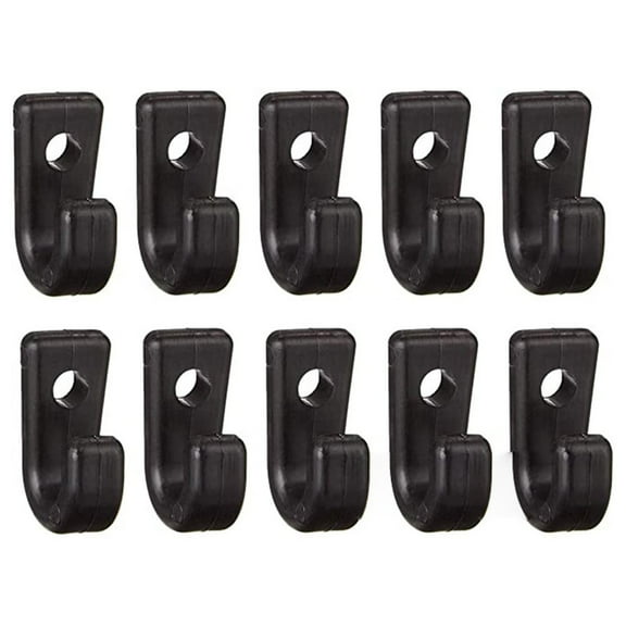 CENL 10Pcs Black Kayak Nylon Lashing J Hooks Bungee Hook for Canoes Boats Deck
