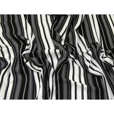 Stripe Georgette Fabric Black & White - per yard