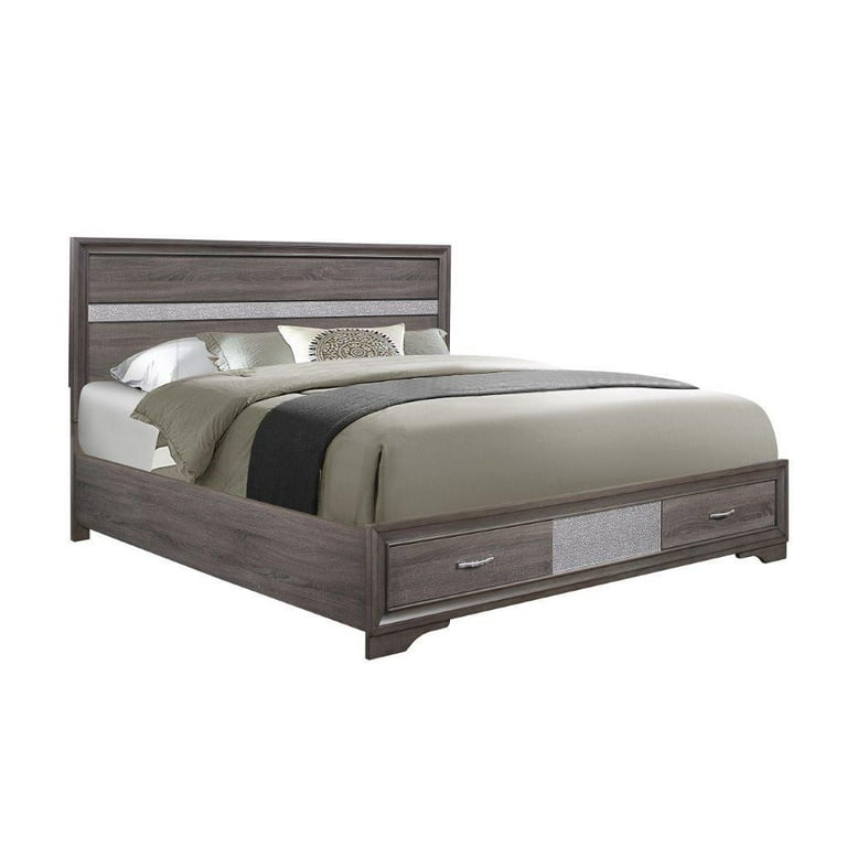 Seville storage bedroom set 4pcs weathered grey global furniture modern deals