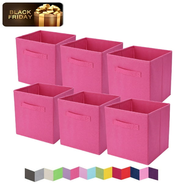 PinkSheep 11" Collapsible Cube Storage Bins, Fabric Storage Cubes