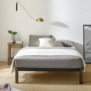 Mainstays King 14 Metal Platform Bed Frame with Wood Slats, Storage Space Under Frame, No Box Spring Required, Black/Wood