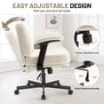 thumbnail image 5 of Criss Cross Chair with Flip-up Armrests, Wide Cross Legged Office Chair, Fabric Ergonomic Desk Chair with Wheels, Lumbar Support, Swivel Vanity Chair for Home Office, Bedroom, Study, 5 of 8