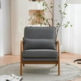 thumbnail image 5 of Zimtown Mid-Century Retro Armchair, Modern Upholstered Lounge Chair, Linen Fabric Accent Chair with Sturdy Wooden Frame Dark Gray, 5 of 12