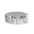 thumbnail image 1 of Allegra K Ceinture Élastique Texturée Large à Sequins pour Femmes, Ton Argent, Taille Unique, 1 of 3