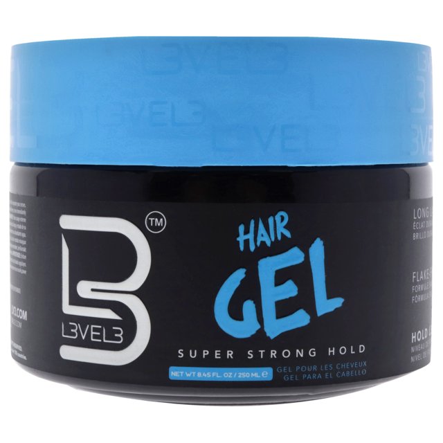 Gel para el cabello súper fuerte de L3VEL3 para hombres - Gel de 8.45 oz