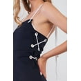 thumbnail image 6 of Lace-up Straps Sleeveless Square Neck Fitted Mini Dress S, 6 of 7