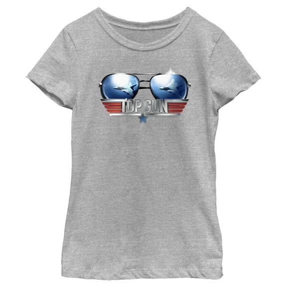 Girl's Top Gun Aviator Sunglasses Logo  Graphic T-Shirt