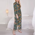 thumbnail image 3 of Hirioo Wolf Fox In Flower Forest for Women's Pajama Sets 2 Piece Pjs Women's Long-Sleeved Pajama Set Button Down Sleepwear,S-XXL-XX-Large, 3 of 7