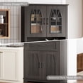 thumbnail image 4 of JULY'S SONG 71" Tall Kitchen Pantry Storage Cabinet with Doors & Shelves, Freestanding Kitchen Hutch Cabinet with Drawer and Open Countertop, for Dining Room, Living Room, Black, 4 of 9