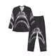 thumbnail image 1 of Balery Black And White Shark Pijama para Hombre de Dos Piezas con Manga Larga, Conjunto de Dormir y Descanso Suave con Bolsillos-Large, 1 of 7