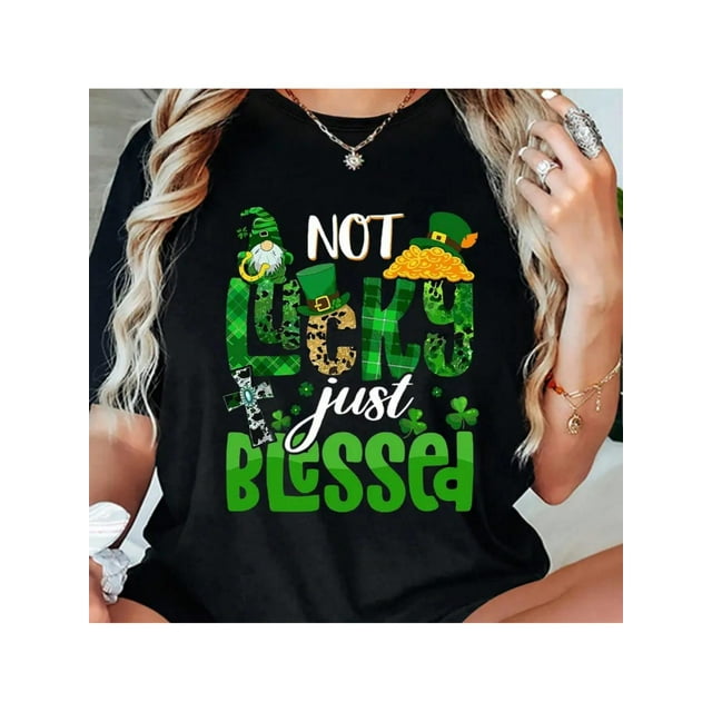 Camiseta estampada 100 % algodón para mujer, de manga corta y cuello redondo, ideal para uso diario y para el tiempo libre.