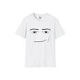 thumbnail image 1 of Camiseta con cara de hombre de Roblox, camiseta minimalista con expresión sarcástica, camiseta gráfica blanca, humor de Internet, camiseta informal unisex para hombre, ropa de calle, cuello redondo, m, 1 of 6