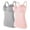 Pink, variant on Gyujnb Adjustable Clip Down Maternity Nursing Camisole Tank Top 2 Pack Multi Solid Soft Seamless Stretch Built In Support Bra Bust Ruched Layering Cami Comes with Pads,S