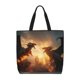 thumbnail image 1 of Disketp Castle Cool Fire Dragon Bolsa Tote de Lona para Mujer, Bolso de Hombro y Cruzado con Cierre de Cremallera, 1 of 7