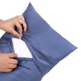 thumbnail image 2 of Vedanta Home Collection European Square Pinch Pillow Shams Set of 2 M. Blue 600 Thread Count 100% Natural Cotton Pack of Two Euro 26''x 26'' Pillow Shams Decorative, 2 of 4
