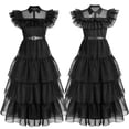 thumbnail image 2 of Vestidos de Cosplay de película Wednesday Addams, disfraz gótico de viento para adultos y niños, disfraces de fiesta de Halloween, 2 of 5