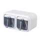 thumbnail image 1 of Caja de condimentos Tarro de condimentos con cucharas Botes de especias Ollas de especias de cocina para 2 Rejillas Blancas, 1 of 9