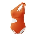 thumbnail image 5 of WBQ Women's Cutout One Piece Swimsuit One Shoulder Swimwear Lace Up Monokini Bathing Suits, 5 of 8