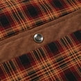 thumbnail image 3 of Men's Plaid Jackets Lapel Long Sleeve Button Down Corduroy Coats Velvet and Thick Warm Winter Outwear with Pockets (3XL, Coffee), 3 of 6