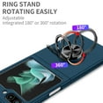 thumbnail image 6 of Allytech Galaxy Z Flip 5 Case with 2 Set Screen Protector, With Ring Holder Stand Shockproof Protective Anti-Scratch Hybrid Case Cover for Samsung Galaxy Z Flip 5 - Darkblue, 6 of 9