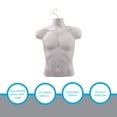 thumbnail image 2 of SSWBasics Male Molded White Shirt Form - Fits Men's Sizes S-L - Hanging Mannequin - Male, 2 of 5